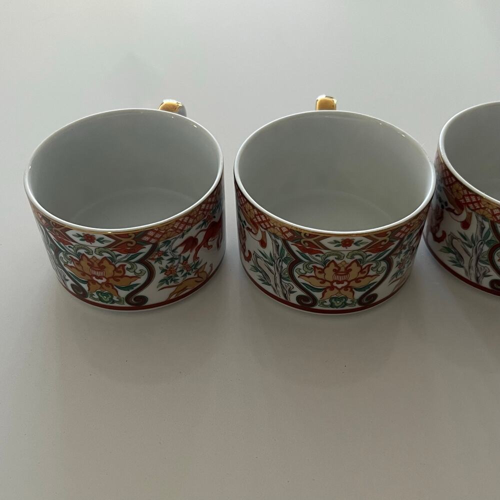 Vintage SAJI Japan Fine China Imari Royal Pheasant 9pc Set - 5 Plates & 4 Cups - Picture 12 of 16